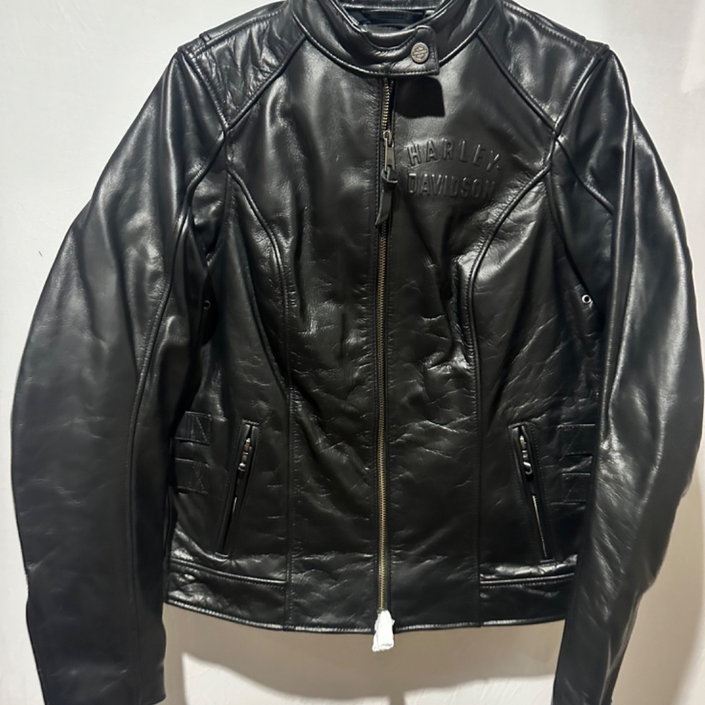 Harley Davison Women’s Black Leather Jacket -Size S